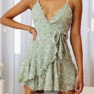 NWT SELFIE LESLIE SHERI HALL GREEN TEAL BLUE SHORT DRESS NEW MEDIUM